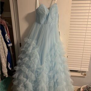 Rachel Allan Light Blue Prom Dress